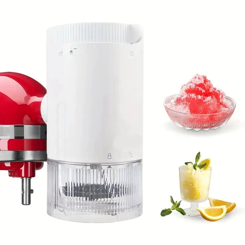 AB43-accessoire de glace pilée pour batteur sur socle Kitchenaid, Machine à cône de neige avec 8 moules à glaçons avec couvercle, lame Fine et grossière