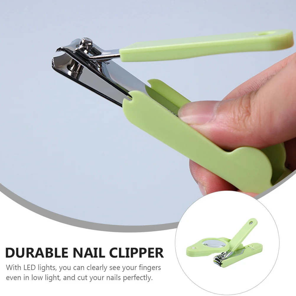 

1pc Nail Clipper With Led Light Magnifier Stainless Steel Portable Fingernail Toenail Cutter For Durable Nail Clippers
