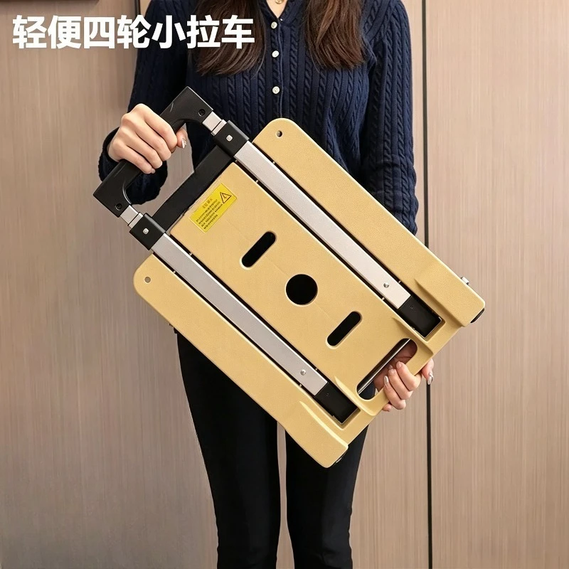Foldable Hand Shopping Cart Portable Lightweight Trolley for Grocery Shopping Express Package Transport Home Use