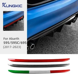 Real Hard Carbon Fiber For Abarth 595 695 595C 2017 2018 2019 2020 2021 2022 2023 Car Rear Bumper Decorarion Sticker Accessories