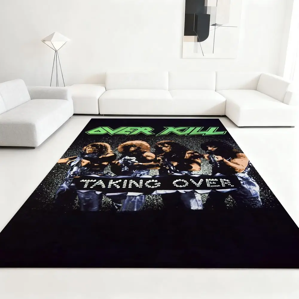 

O-overkills Heavy Rock Band Floor Mat Soft Thickened Absorbent Non-Slip Bedroom Living Room Door Mat Home Decor Flannel Rugs