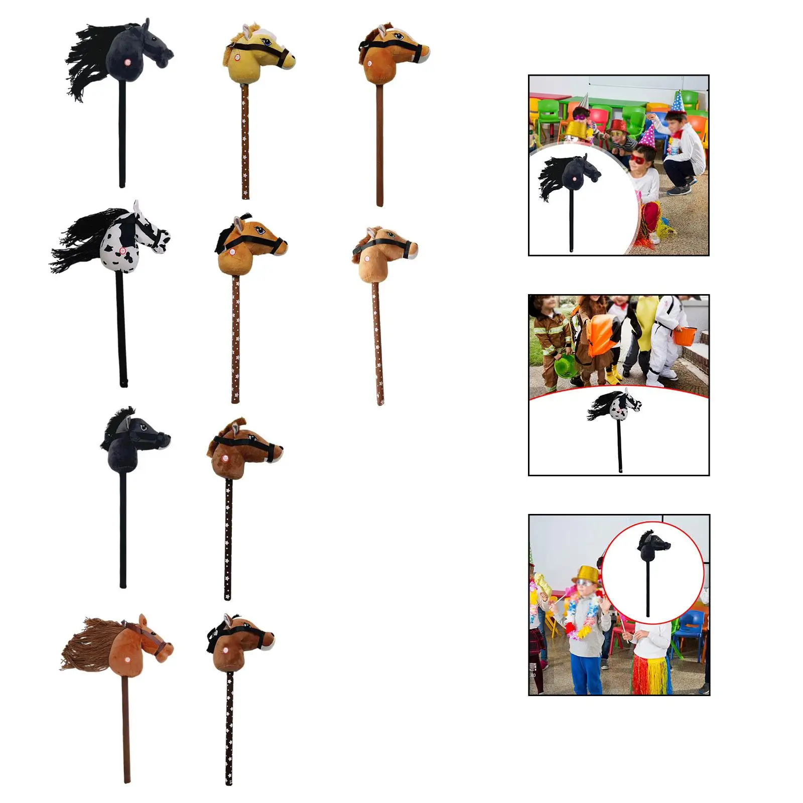 

Plush Stick Horse Stick Horse Riding Toy, Halloween with Sound Effects, Hobby