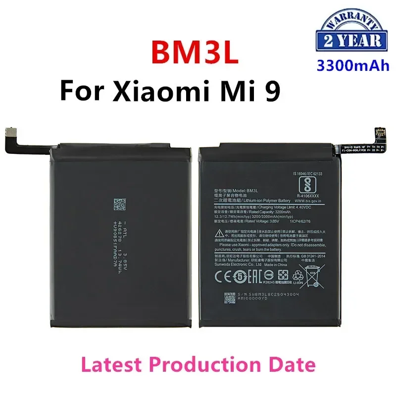 Brand New  BM3L 3300mAh Battery For Xiaomi 9 Mi9 M9 Mi 9 BM3L High Quality Phone Replacement Batteries +Tools