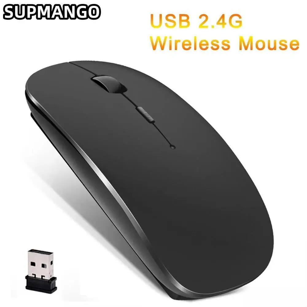 Ultra Thin USB 2.4Ghz Wireless Mouse Wireless Mouse 1600DPI 4 Buttons Cordless Mice for PC Desktop Laptop Windows Computer