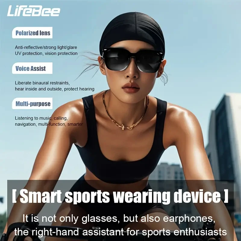 نظارات الكاميرا الذكية بلوتوث مكالمة صوت مساعد الاستماع الموسيقى الرياضة الاستقطاب النظارات الشمسية المضادة لسماعات الأذن الزرقاء