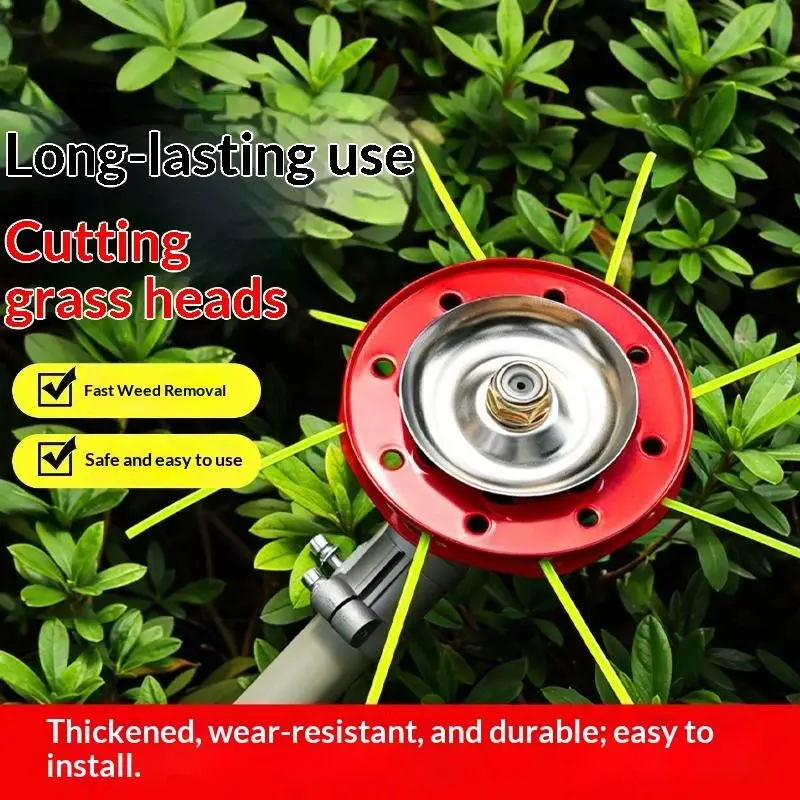 8 Holes Thickened Metal Trimmer Head Wear Resistant Nylon Line Grass Cutter Replacement Parts For Garden Lawn Weeding