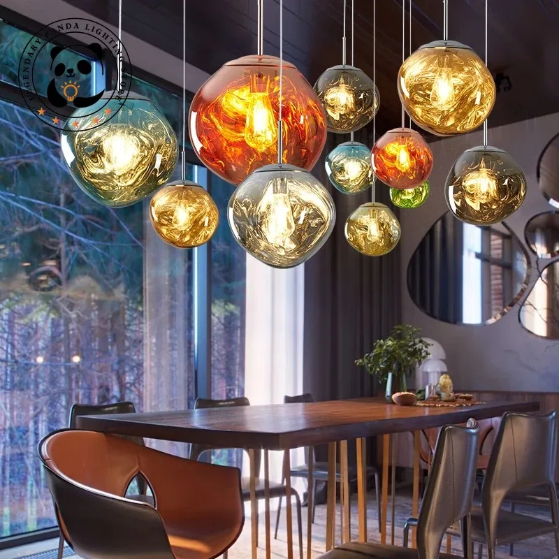 Nordic Creative Pendant Lamps Circular Lampshade Indoor Living Room Dining Hall Clothing Store LED Ceiling Chandelier Fixtures