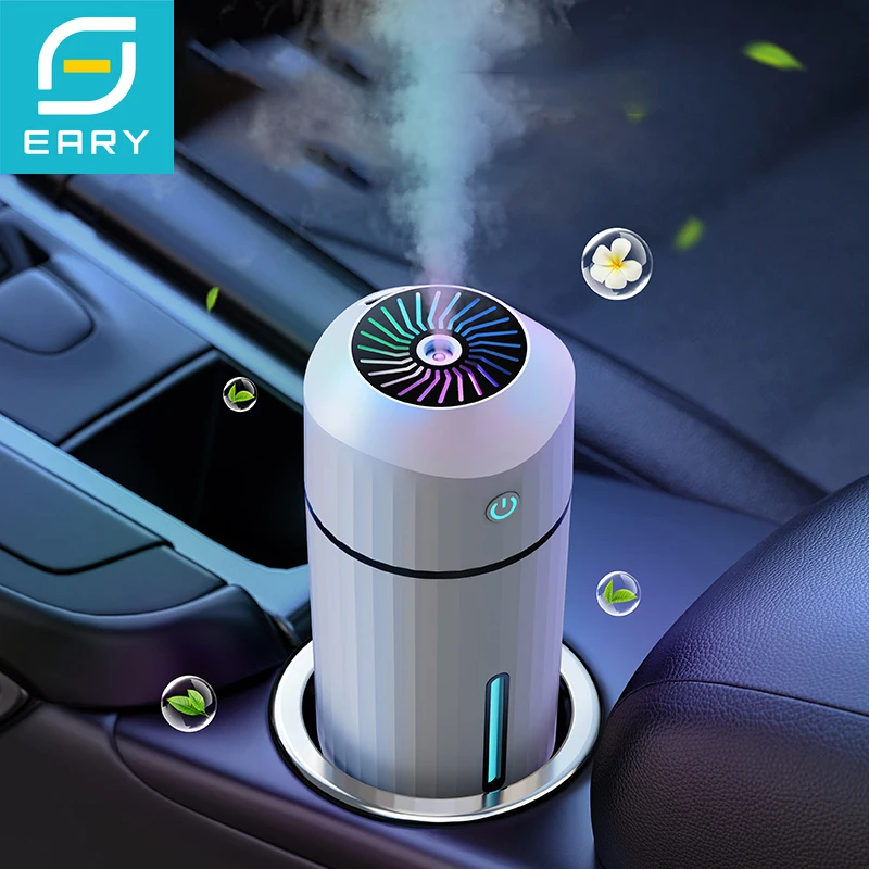 Eary Rechargeable 380ML Car Air Humidifier Mist Air Diffuser With LED Light for Car Home Office Cool Mist Maker Car Accessories