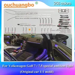 Ouchuangbo LED Ambient Light For VW Golf 7 gti 7.5 Mk7 2013-2021 environmental Atmosphere Lamp Ambientebeleuchtung Kit Backlight