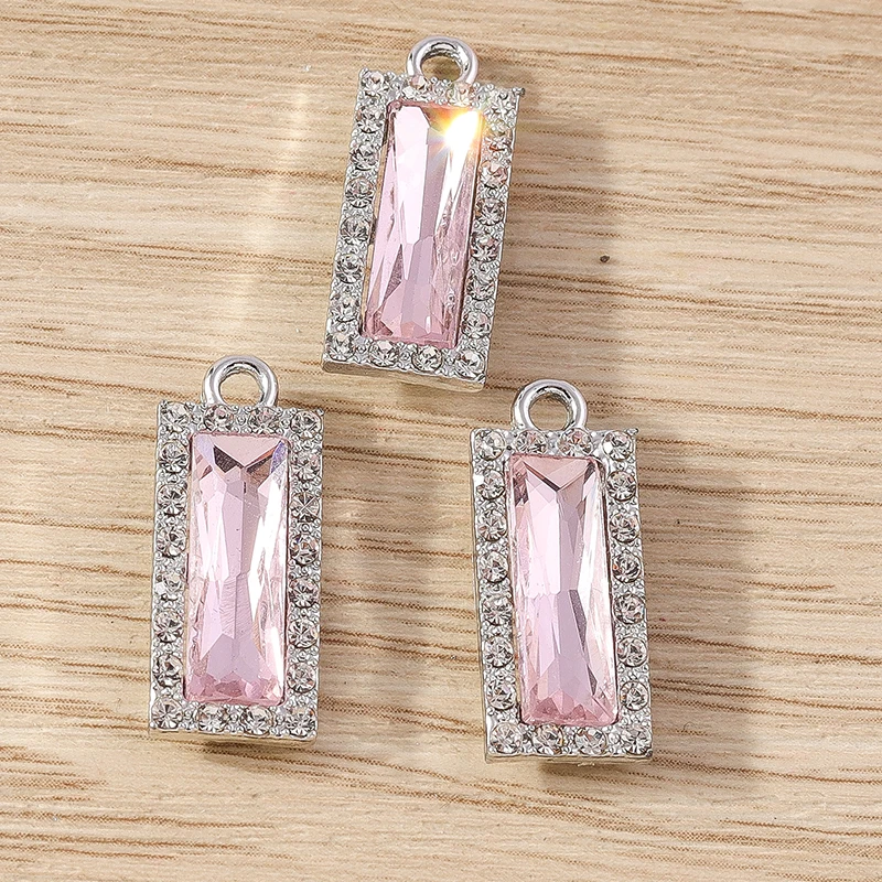 Tusember 10 Stück 9*22mm Charms Kristall-Edelstein Rechteckige Anhänger für DIY Handgemachte Hängeohrringe Halsketten Zubehör – Detail 7