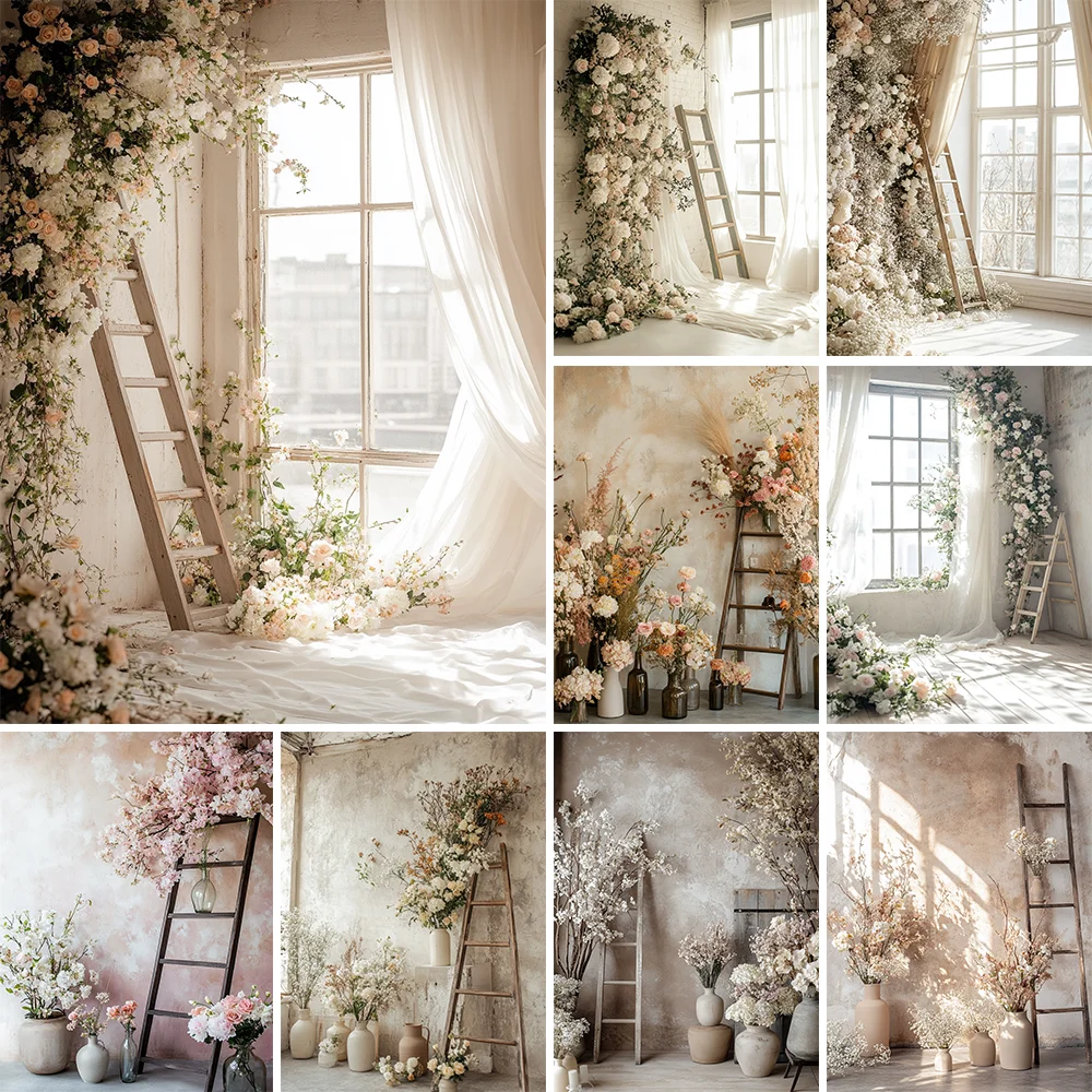 

Photography Background Vintage Interior Flower Window Adult Birthday Party Pregnant Portrait Decor Backdrop Photo Studio