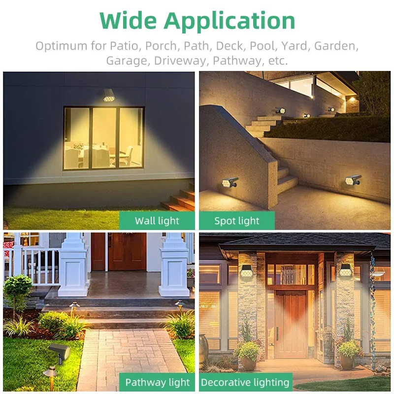 92 LED Solar Lights Outdoor Solar Spot Lights Outdoor IP67 Waterproof Solar Garden Lights 2 In 1 for Yard Garden Porch