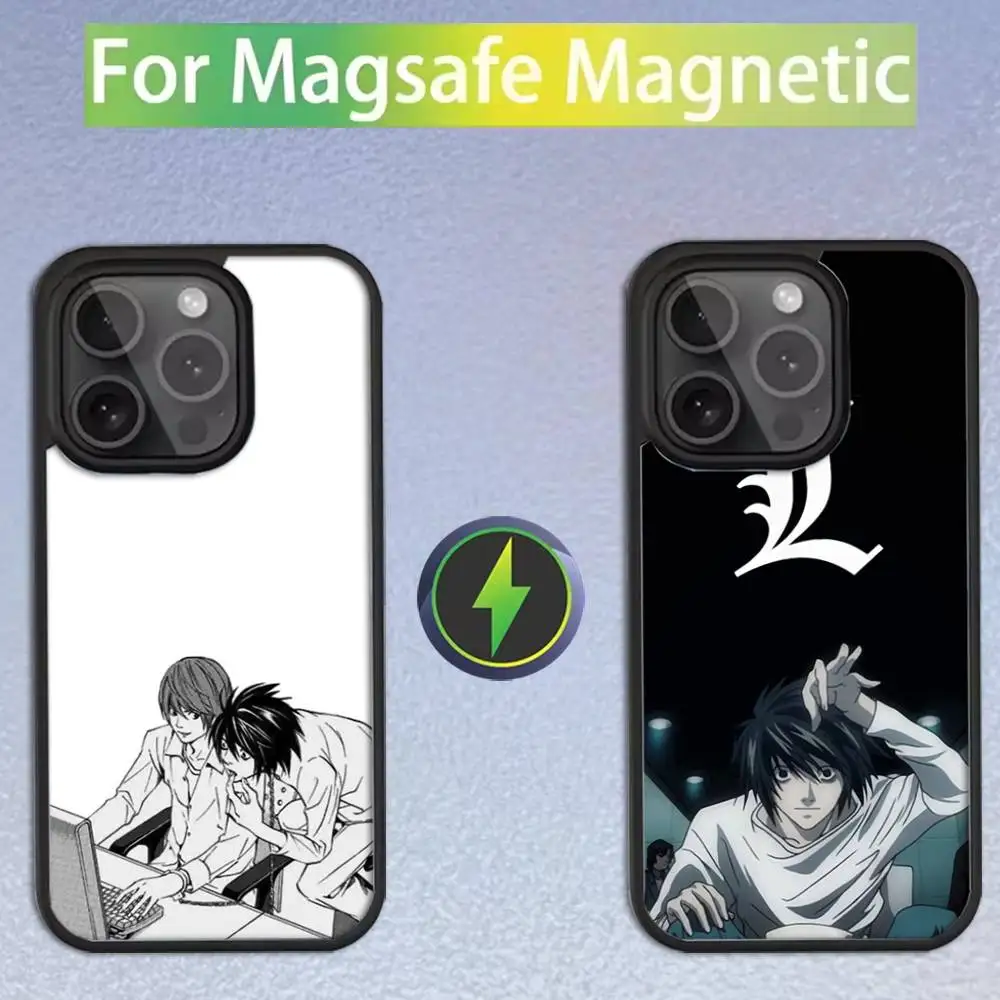 

L-Lawliet D-Death Note Phone Case For iPhone 16,15,14,13,12,11,Pro,Max,Plus,Mini,SE Magsafe Magnetic Wireless Charging