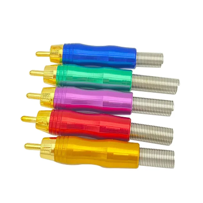 4/8/16PCS RCA Metal Spring Connector Male Jack Plug AV Plugs For PC Audio Vedio Welding DIY Parts Red Black Blue Green Yellow