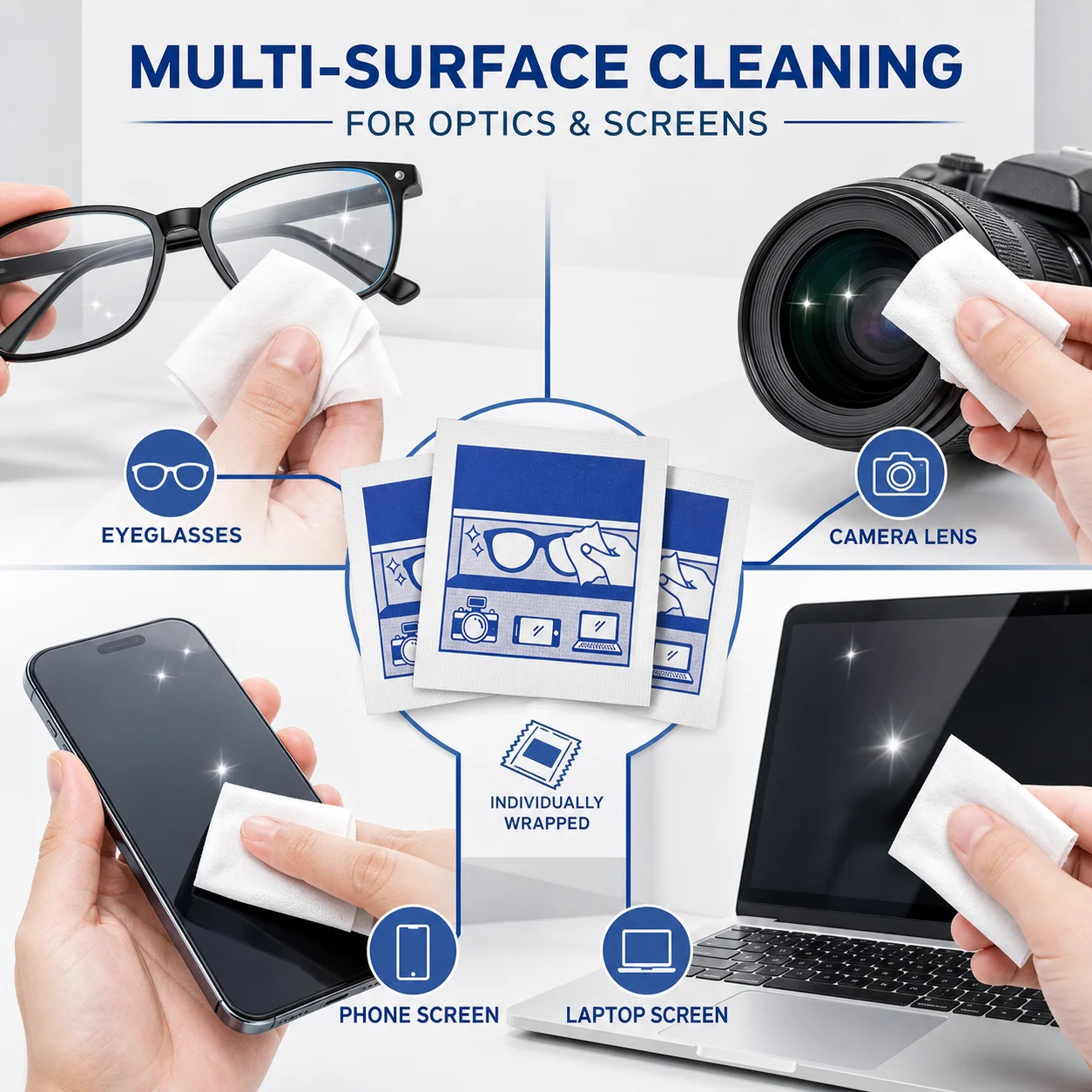 900 Pieces Set Quick Cleaning Lens Cloth Portable Oil Pollution Removal 150/300/600/900PCEasy To Use Glass Microfiber Wet Wipes