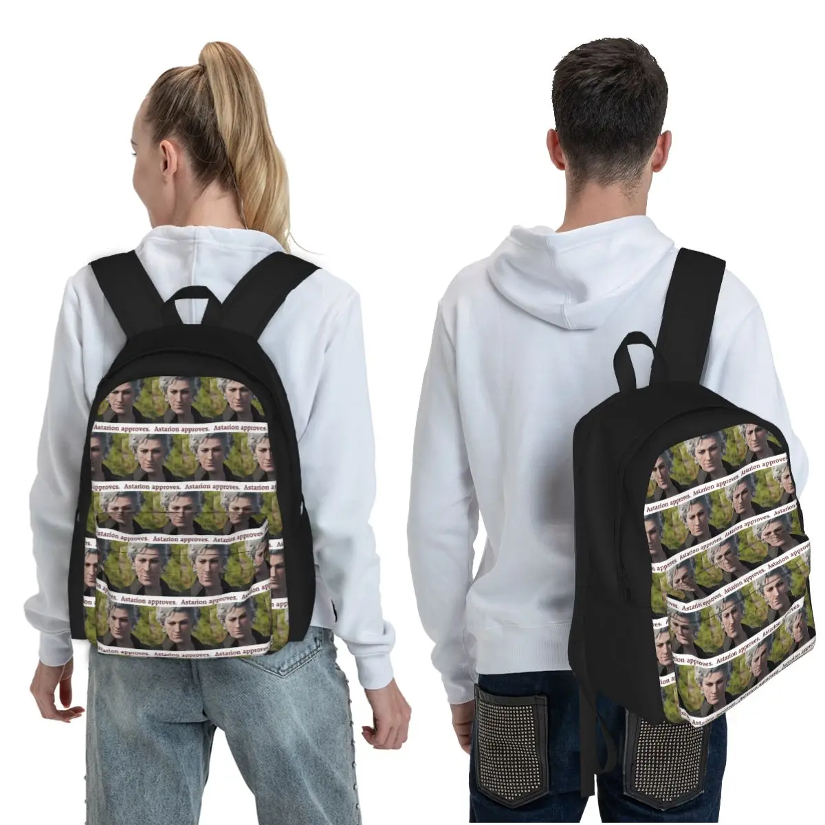 Astarion Approves Meme Student Backpack School Bag Hiking Travel Daypack for Boys Girls Fashion Bookbag Shoulder Bags