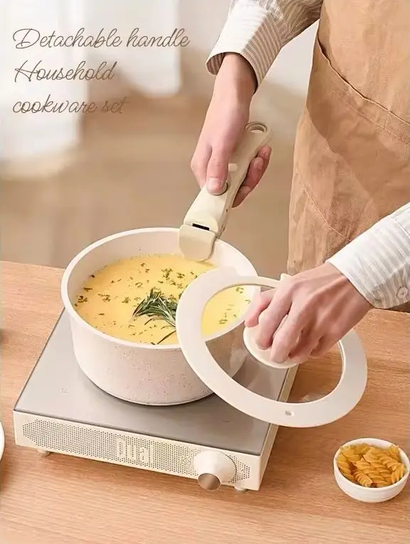 Removable Pot Handle Tableware Detachable Pan Handle With Anti-Scald Grip Clip Hand Grip Kitchen Frying Pan Cookware Supplies