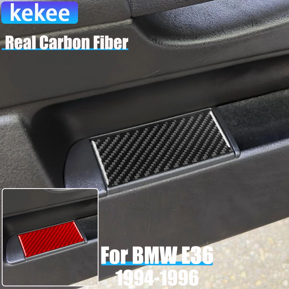 

Real Carbon Fiber Car Accessories Driver Door Storage Panel Trim Cover Soft Sticker For BMW E36 3 Series/M3 1994 1995 1996