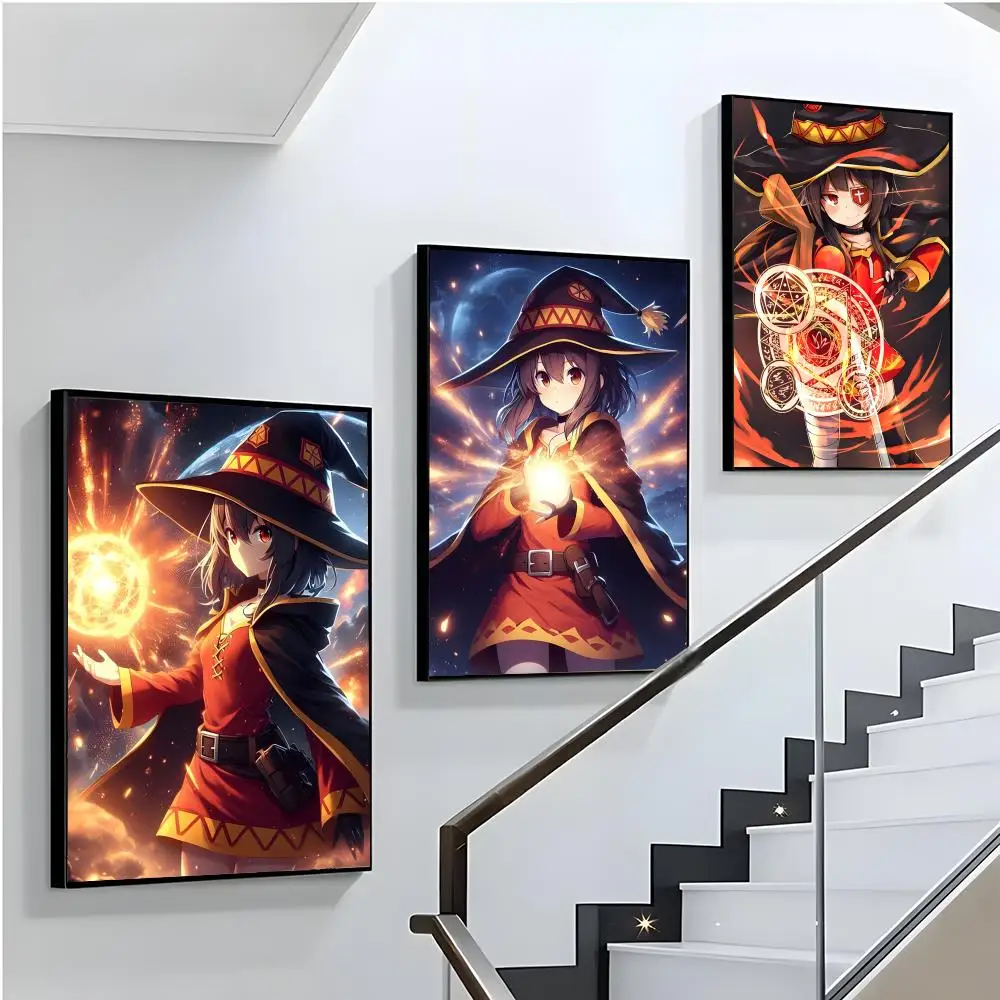 Anime KonoSuba Megumin Painting Calligraphy Canvas Wall Art Poster HD Print Painting Scratch Resistant Perfect Gift Idea