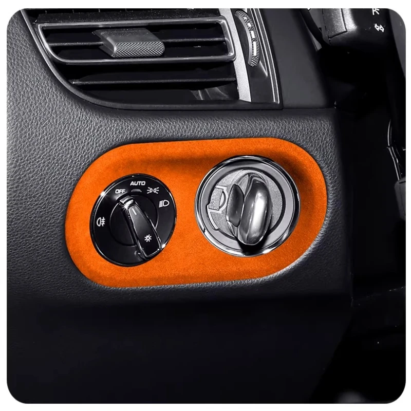 

For Porsche Macan Headlight Switches Electronic Handbrake Trim Frame Suede Interior Modification Accessories Car Accessories