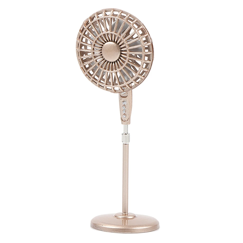 1:12 Dollhouse Mini Metal Fan Rotating Mini Electric Fan Models for Dollhouse Living Room Furniture Accessories,C