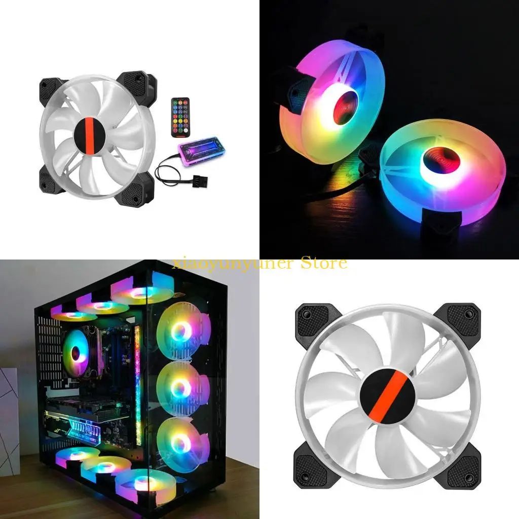 

P9JB 12cm Desktop PC Computer for Case Cooling Fan LED Lights Color Changing RGB Chas