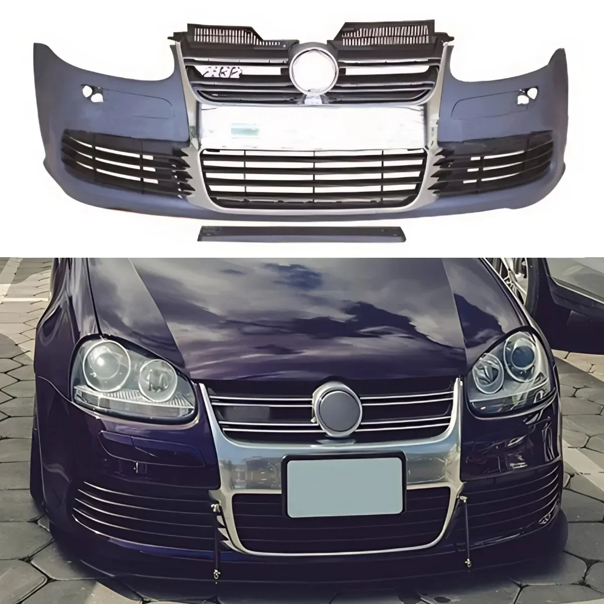 For Golf MK5 2003-2009 Body Kit Front Bumper Spoiler Front Bumper Grill For VW Golf MK5 2003-2009 Car Accessories