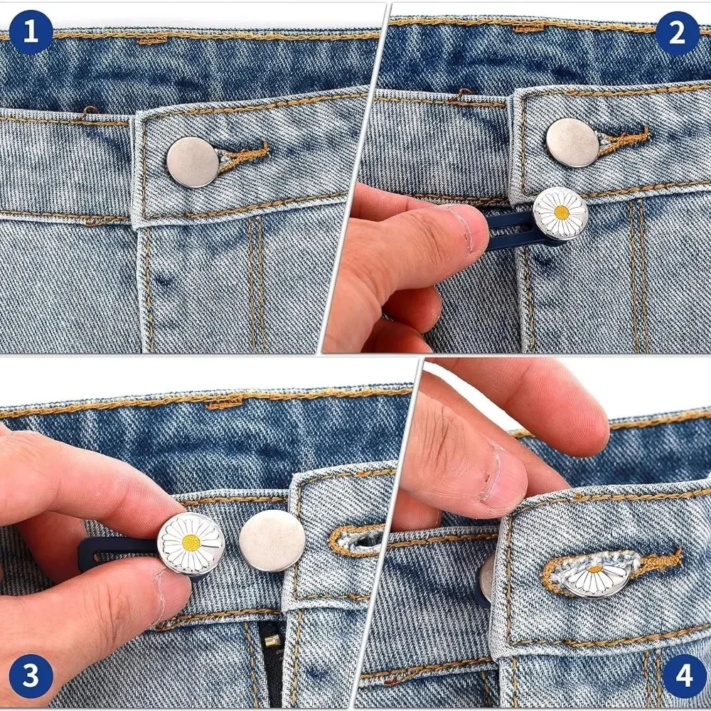 8pcs Button Extenders for Women Men Pants Jeans Waist Extender Button Pants Expander Buttons, Instant and Easy To Use