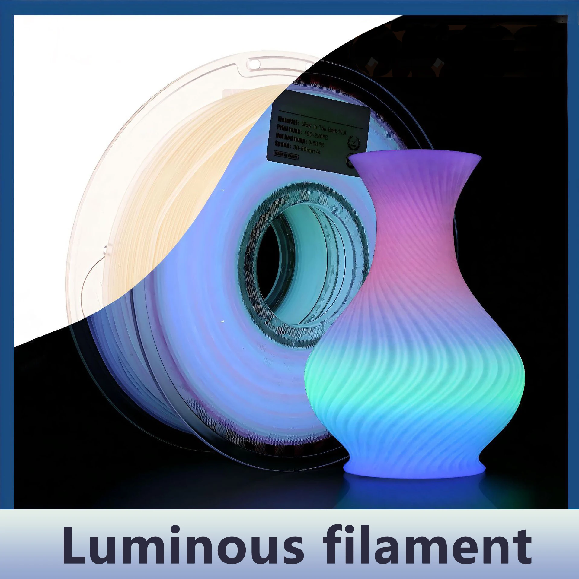 

3D printer luminous filament 1.75mm luminous green blue gradient effect PLA material FDM printer consumables