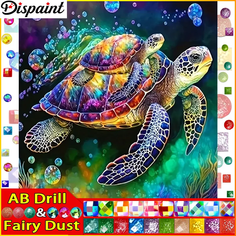 

Dispaint Fairy Dust AB Алмазная картина Полная квадратная/круглая дрель 5D DIY "Черепашковое животное" Алмазная вышивка Стразы Крест