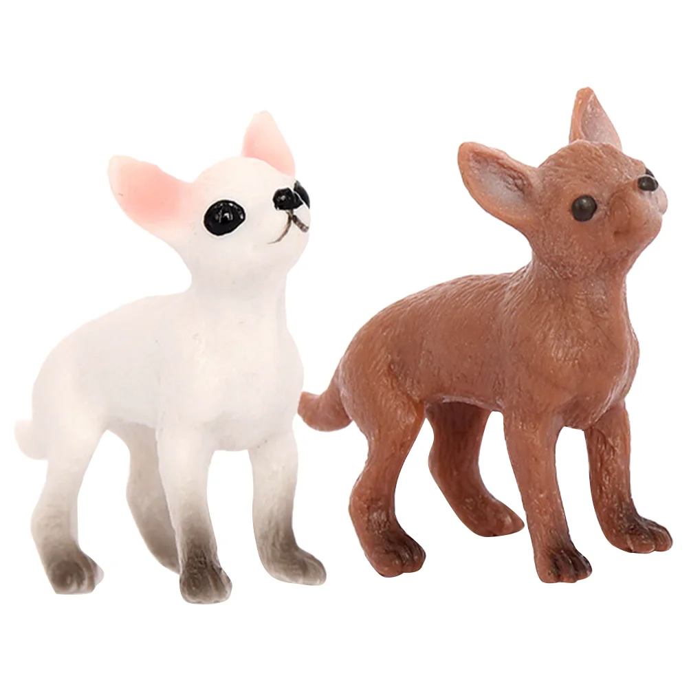 Jouets de chien pour enfants, modèle Chihuahua, décorations de jeu, modèles de jouets pour enfants, 2 pièces