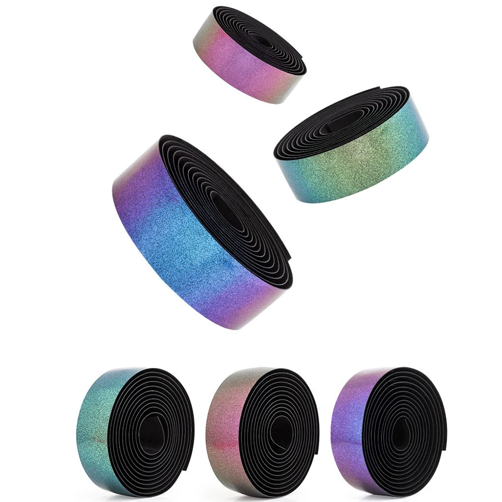 2 stücke Chameleon Farbe Rennrad bar Band EVA PU Fahrrad Lenker Band Atmungsaktiv Schweiß Anti-Skid Stoßdämpfer Wrap band 2150mm – Detail 4