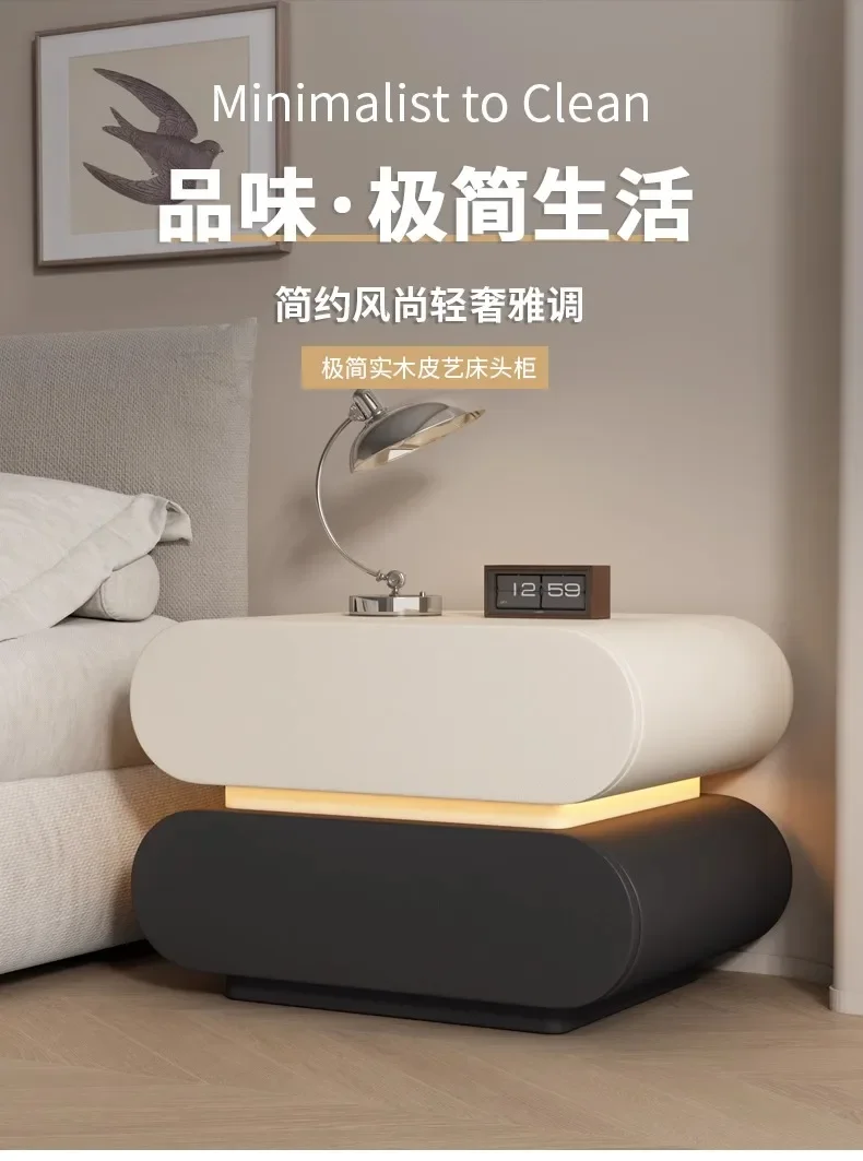 

Large size installation-free solid wood bedside table