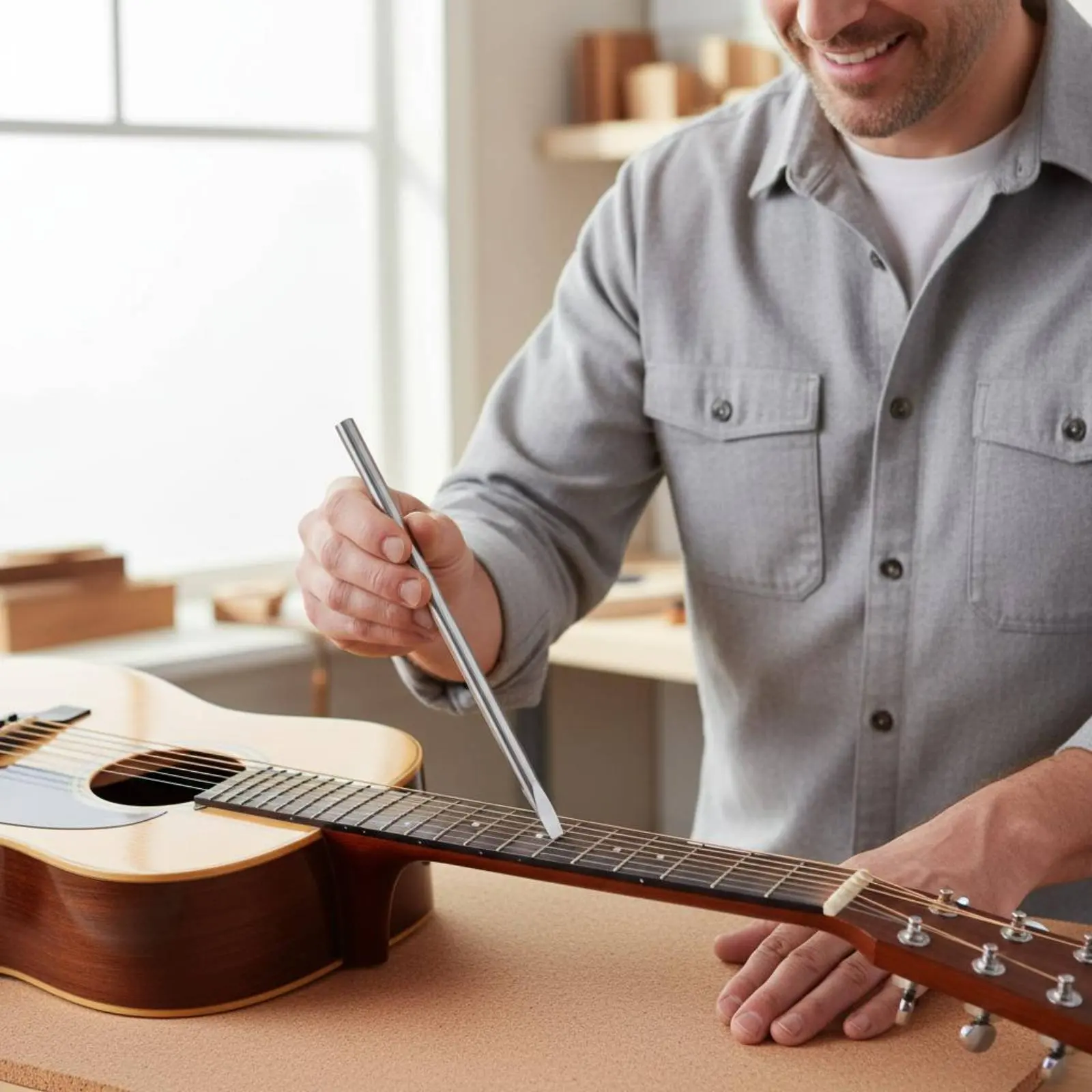 Luthier Fret Press Tool Precise Notch Guitar Fret Press Long-Lasting Metal for Luthiers, Workshop