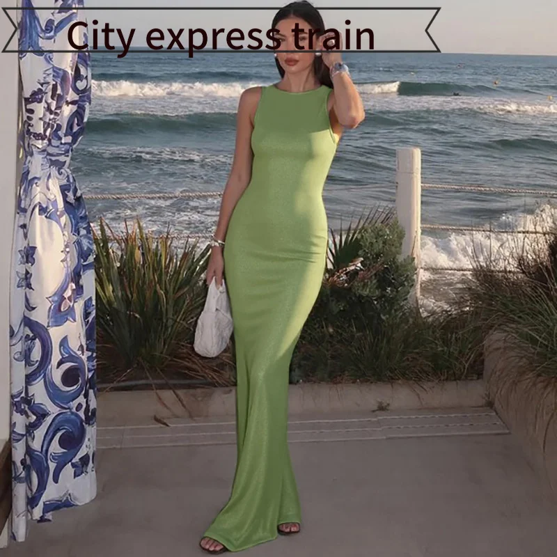 

Сексуальное облегающее платье-боди с разрезом для женщин, однотонное, с вырезами, средней посадки, из нейлона, летнее