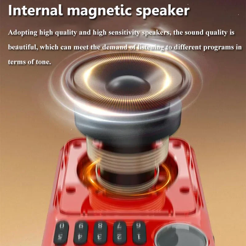 Mini Portable FM Radio Receiver Rechargeable Bluetooth Speaker Recorder Support TF USB 3.5mm Headset Jack LED Digital Display