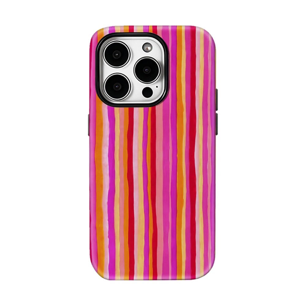 

Color Stripe Phone Case for IPhone 17 16 15 14 13 Pro Max Plus for Magnetic Single Double-layer Tough Case