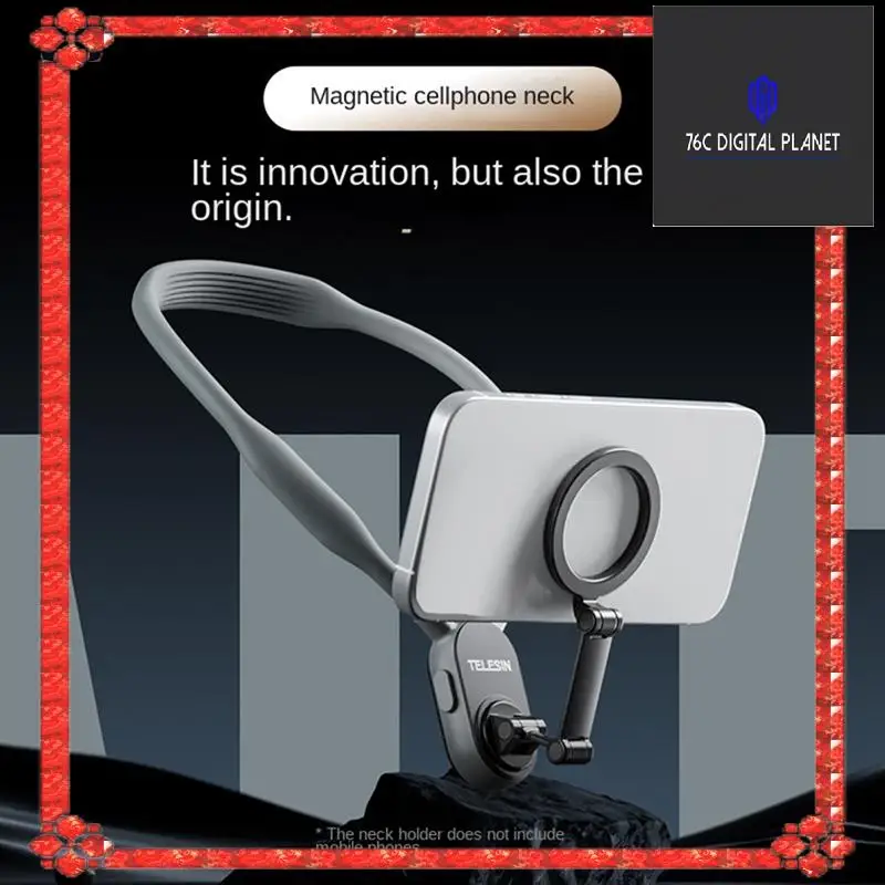 TELESIN Supporto magnetico per collo in silicone a sgancio rapido per accessori per parti di ricambio per smartphone