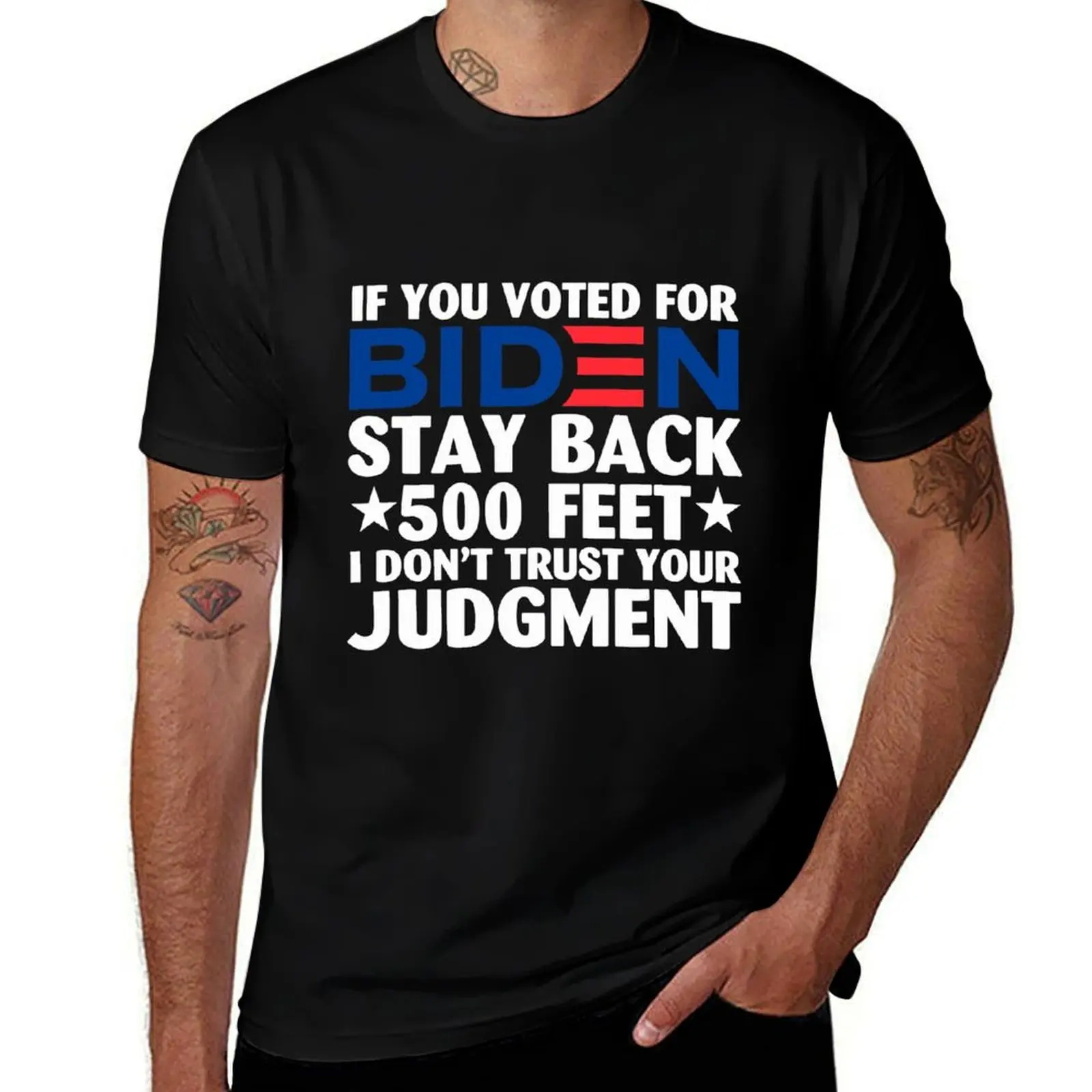 If you voted for Biden stay back 500 feet T-Shirt Utility Casual Work T-Shirt