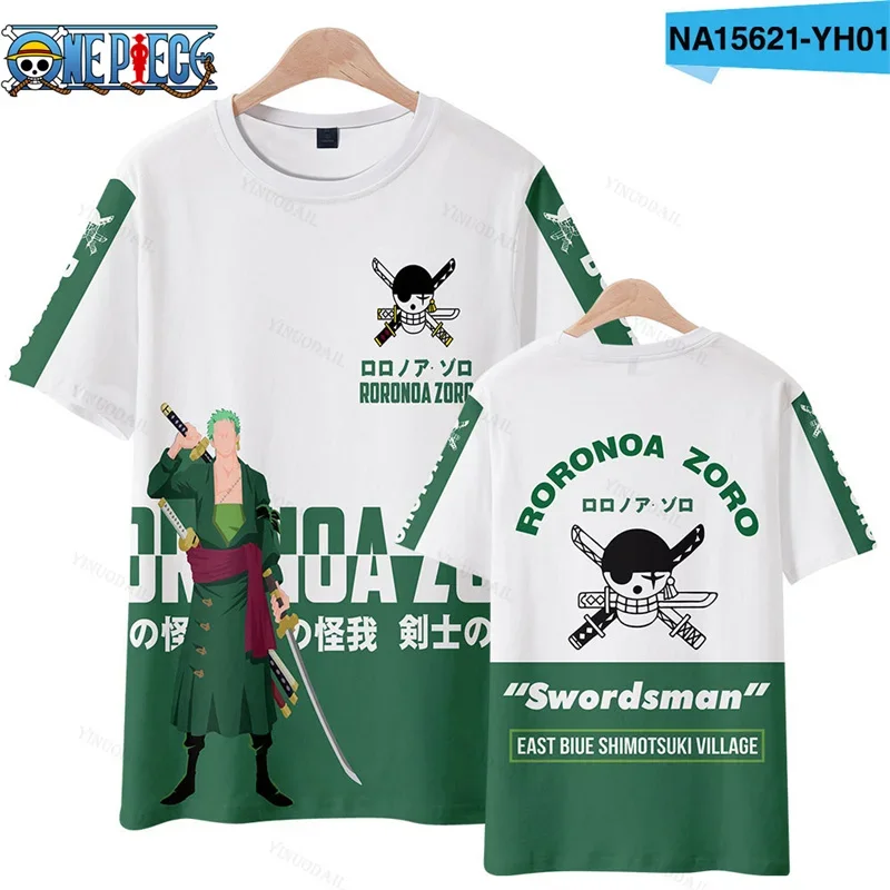 T-shirt Roronoa Zoro Trafalgar Law Nami pour hommes, une pièce, t-shirts d\'été, cosplay mince