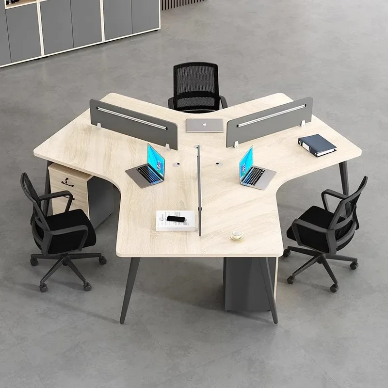 Staff office desk and chair combination simple modern office furniture 3/5/6 seat office station computer desk