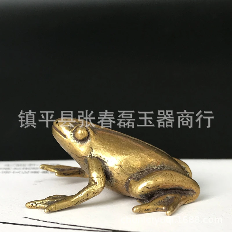 Creative Animal Figurine Ornament, Brass Small Frog Craft Decoration