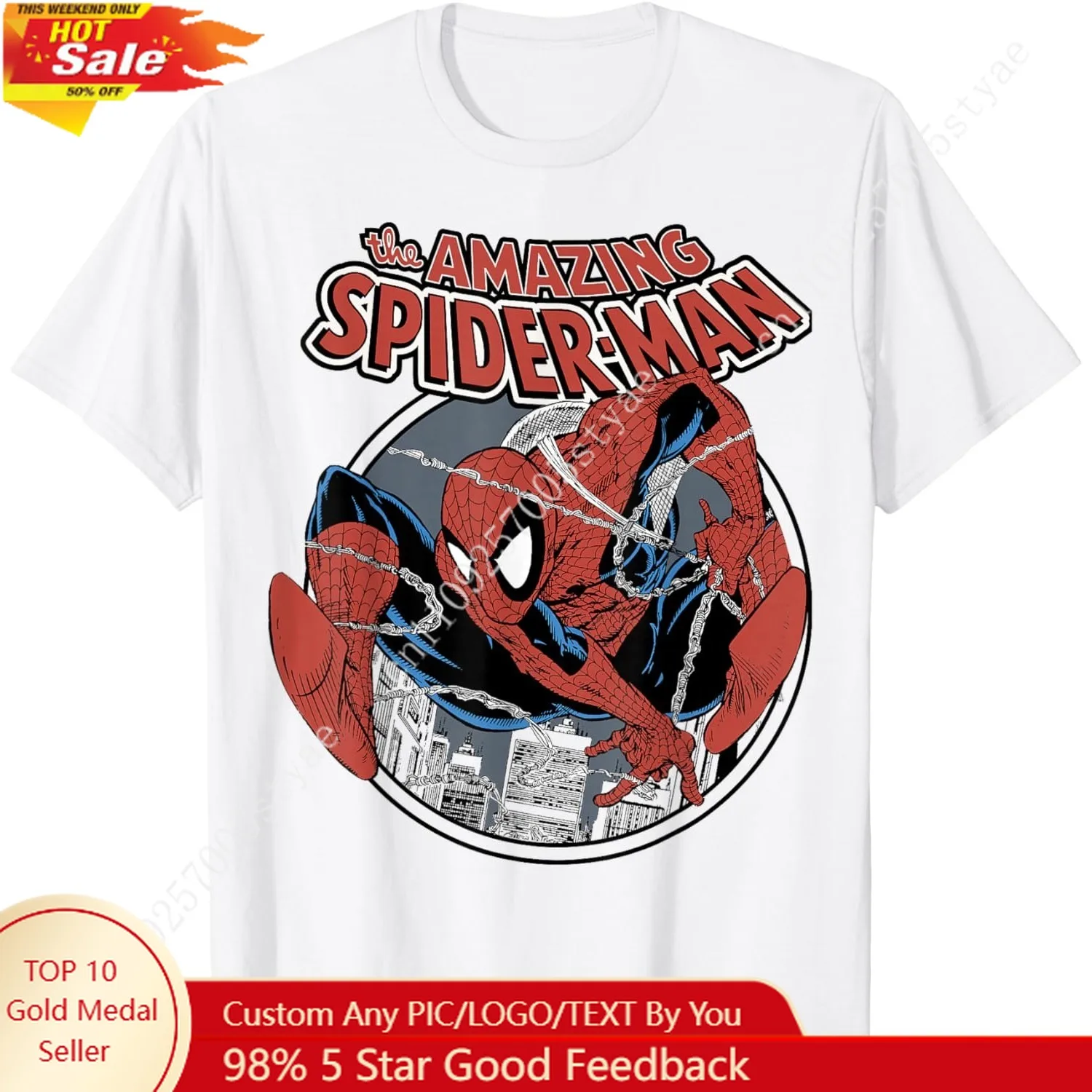 

Marvel Comics Spider Man Retro T-Shirt Sport Clothes Shorts Sleeve Outfit Tshirts Casual Tee Soft Top for Adult Teen