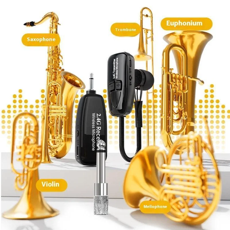 

2.4G Wireless Lavalier Microphone 30m Range Wireless Receiver Transmitter Plug and Play Musical Instrument Accessories