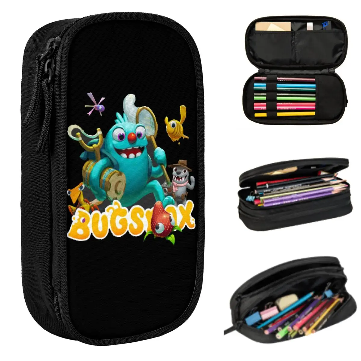 Bugsnax Federmäppchen für Jungen und Mädchen, Geschenke, Stiftbox, Bleistiftbeutel, Schreibwaren, Stifthalter, Tasche