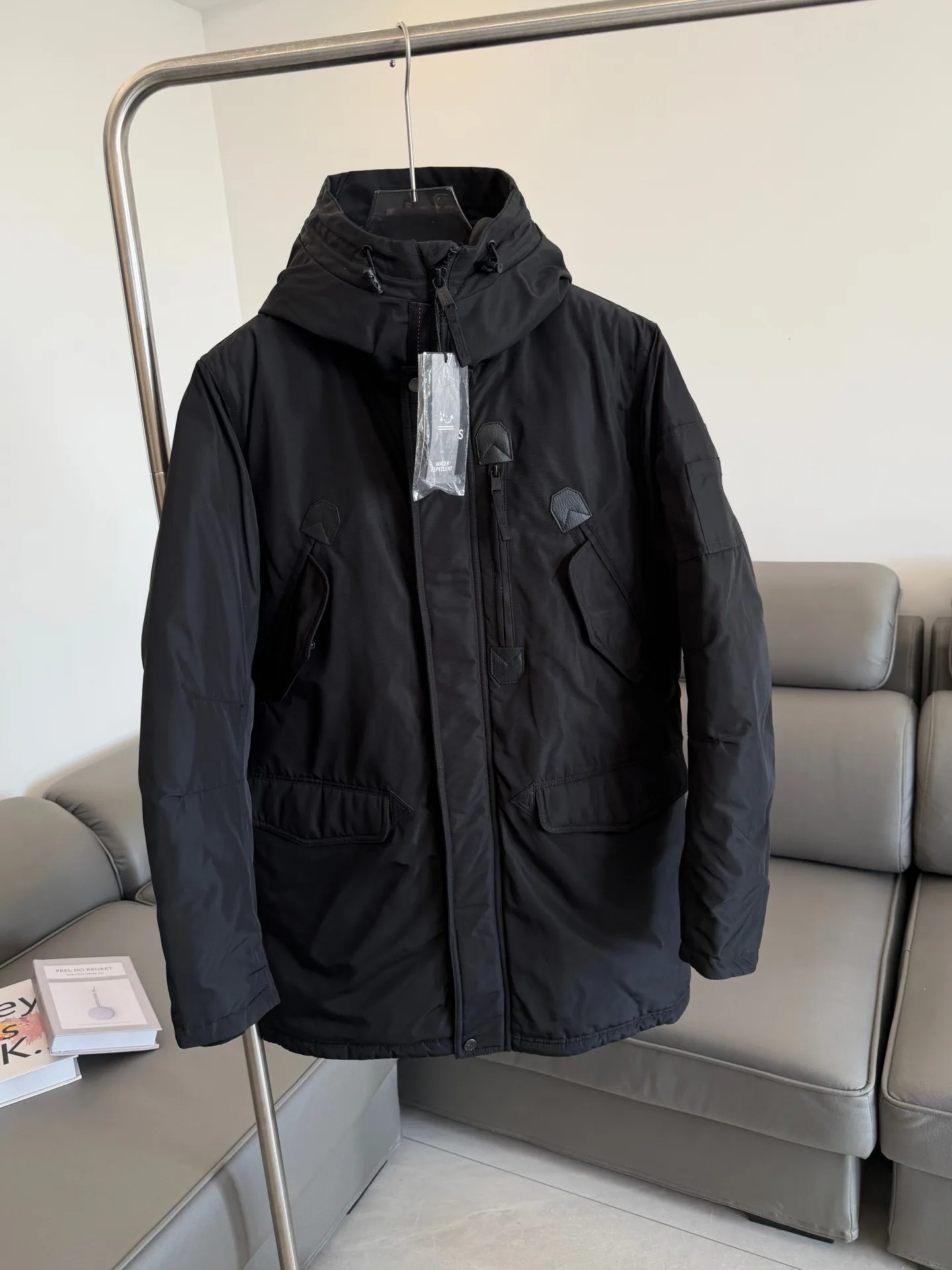 

Утепленная зимняя мужская парка для активного отдыха, хлопковая куртка с длинными рукавами, на молнии, теплая, модная, в городском стиле, с капюшоном