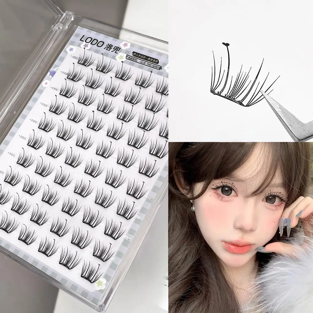 

Self-Adhesive Anime Lash Clusters No Glue Needed Natural and Playful Cloud Individual Lashes Curved Band