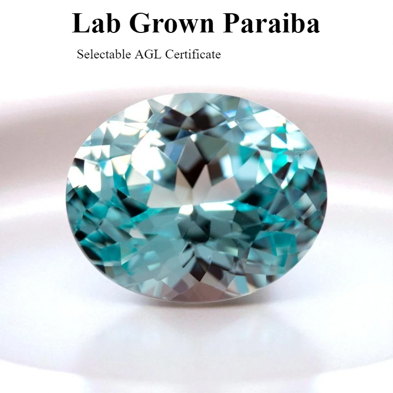 

Top Oval Cut Lab Grown Paraiba VVS Loose Gemstone For Diy Jewelry Making Selectable Certificate