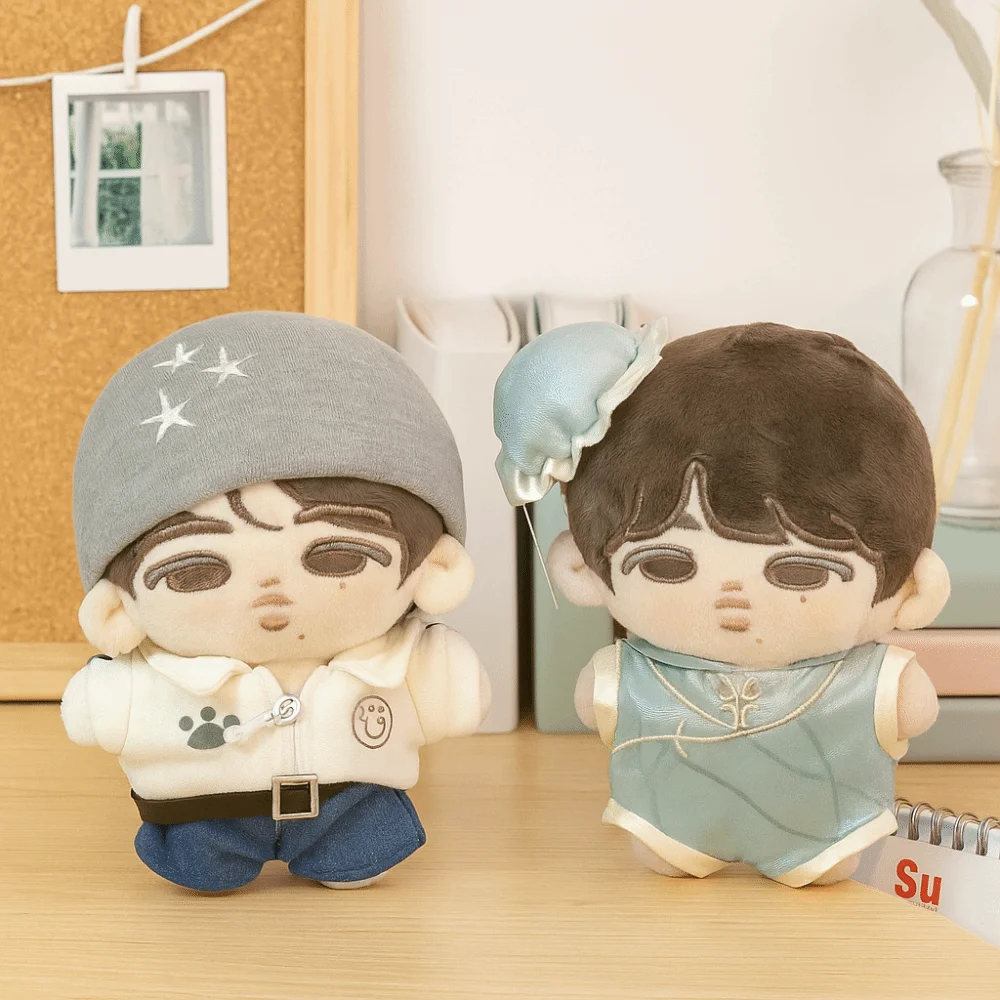 Vestido de muñeca de 10cm con diseño de dibujos animados, ropa en miniatura DIY, traje de muñeca de algodón Idol, ropa de repuesto para muñeca de algodón suave y bonita