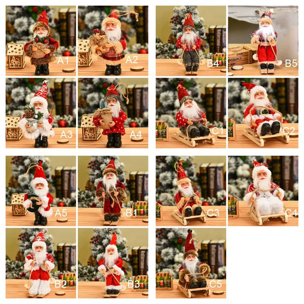 Decoração de mesa para casa n1n, presente para crianças, enfeites de árvore de natal, figura de papai noel, decorações de natal, pingentes pendurados, boneca de papai noel